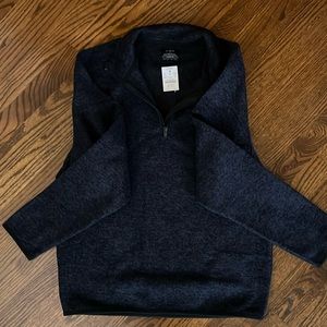 NWT J. Crew Men’s Marled Fleece Half Zip Pullover - Medium
